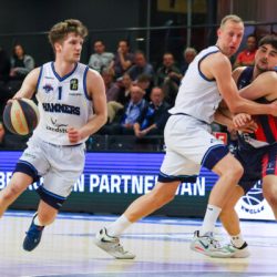 ZWOLLE, NETHERLANDS - MAY 15: Roel van Overbeek of Landstede Hammers during the BNXT League match between Landstede Hammers and RSW Liege Basket at Landstede Sportcentrum on May 15, 2023 in Zwolle, Netherlands (Photo by Albert ten Hove/Orange Pictures)